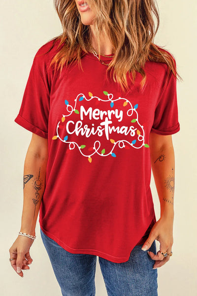 Explore More Doorbusters - MERRY CHRISTMAS Round Neck Short Sleeve T-Shirt