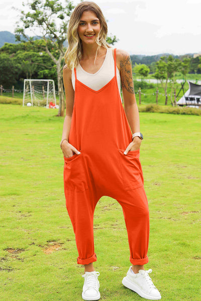 Explore More Collection - Double Take Full Size Sleeveless V-Neck Pocketed Jumpsuit