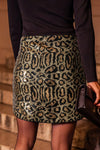 Explore More Collection - Sequin Leopard Mini Skirt