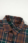 Explore More Collection - Plaid Button Up Long Sleeve Jacket