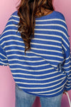 Explore More Collection - Striped Round Neck Dropped Shoulder Sweater