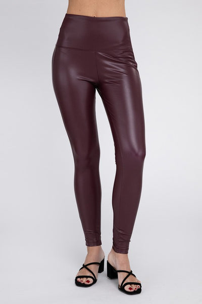 Explore More Collection - High Rise Faux Leather Leggings