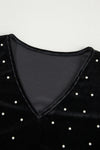 Explore More Collection - Pearl Detail V-Neck Long Sleeve Bodysuit