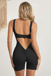 Explore More Collection - Cutout Scoop Neck Wide Strap Active Romper