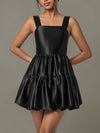 Explore More Collection - Ruched Square Neck Wide Strap Mini Dress