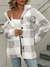 Explore More Collection - Plaid Dropped Shoulder Long Sleeve Plush Coat