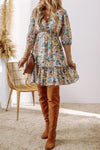 Explore More Collection - Printed V-Neck Half Sleeve Dress