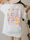 Explore More  Collection - Letter Graphic Round Neck Short Sleeve T-Shirt