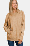 Explore More Collection - Zenana Pocketed Round Neck Sweatshirt