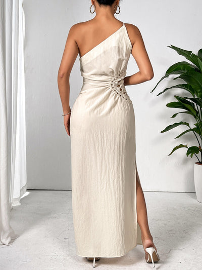 Explore More Collection - Slit One Shoulder Sleeveless Maxi Dress