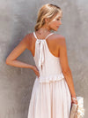 Explore More Collection - Ruffled Sleeveless Tiered Maxi Dress with Pockets