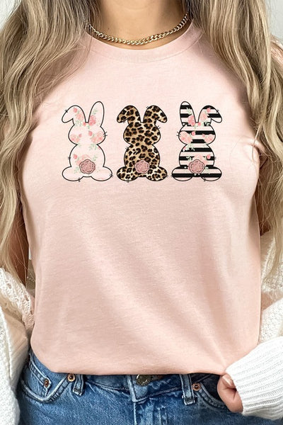 Explore More Collection - Floral Easter Bunnies Graphic Tee