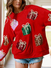 Explore More Collection - Sequin Gift Box Long Sleeve Sweatshirt