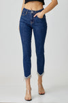 Explore More Collection - RISEN Full Size Embellished Mid Rise Crop Skinny Jeans