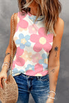 Explore More Collection - Flower Printed Round Neck Tank