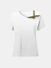 Explore More Collection - Asymmetrical Neck Short Sleeve T-Shirt