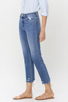 Explore More Collection - Lovervet High Rise Raw Hem Straight Jeans