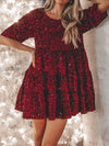 Explore More Collection - Full Size Sequin Round Neck Half Sleeve Mini Dress