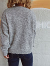 Explore More Collection - Bow Trim Round Neck Long Sleeve Sweater