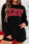 Explore More Collection - MERRY Round Neck Long Sleeve Top and Shorts Lounge Set