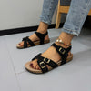 Explore More Collection - Open Toe Flat Buckle Sandals