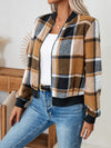 Explore More Collection - Plaid Zip Up Long Sleeve Jacket