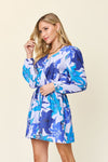 Explore More Collection - Double Take Full Size Floral Long Sleeve Romper with Pockets