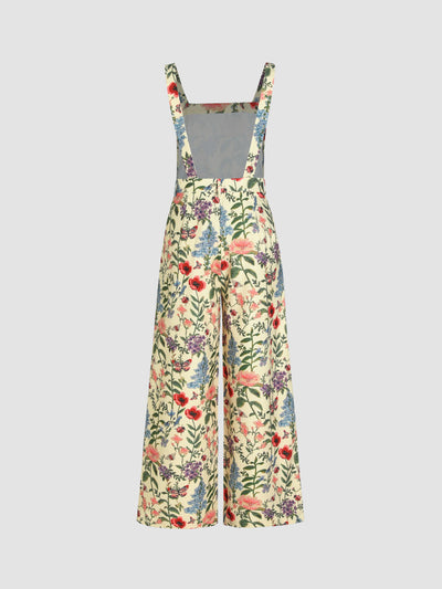 Explore More Collection - Floral Wide Leg Overalls