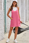 Explore More Collection - Scoop Neck Cami Dress and Shorts Set - 2pcs