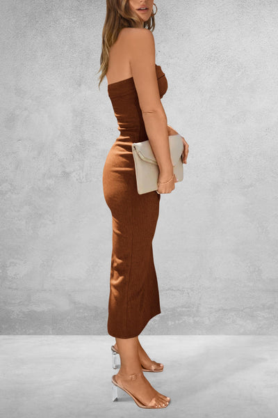 Explore More Collection - Slit Tube Midi Dress