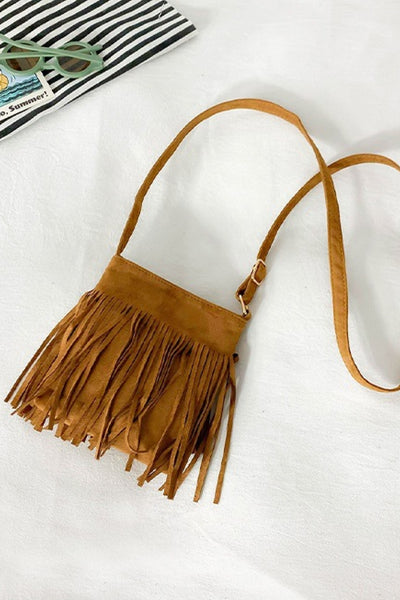 Explore More Collection - Adored PU Leather Crossbody Bag with Fringe