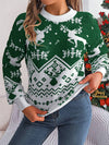 Explore More Doorbusters - Christmas Element Round Neck Long Sleeve Sweater