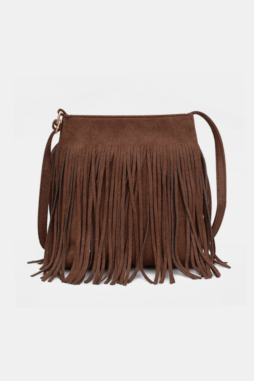 Explore More Collection - Suede Fringe Shoulder Bag