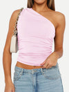 Explore More Collection - Ruched One Shoulder Tank