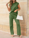 Explore More Collection - Round Neck Cap Sleeve Top and Pants Knit Set