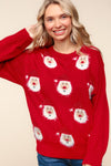 Explore More Collection - Haptics Santa Sparkle Brushed Sweater