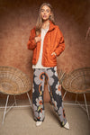 Explore More Collection - Flower Printed Casual Cozy Full Long Wide Pants