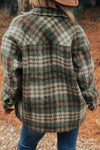 Explore More Collection - Plaid Button Up Long Sleeve Jacket