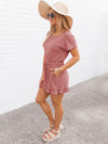 Explore More Collection - Ruffled Boat Neck Short Sleeve Romper