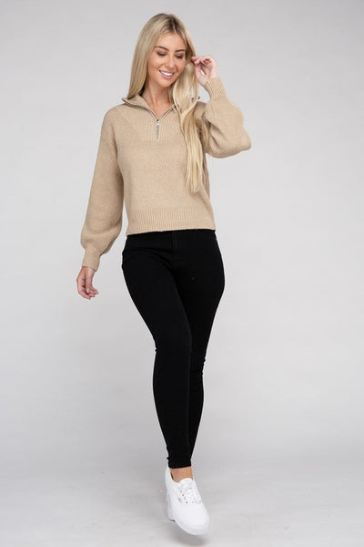 Explore More Collection - Easy-Wear Half-Zip Pullover