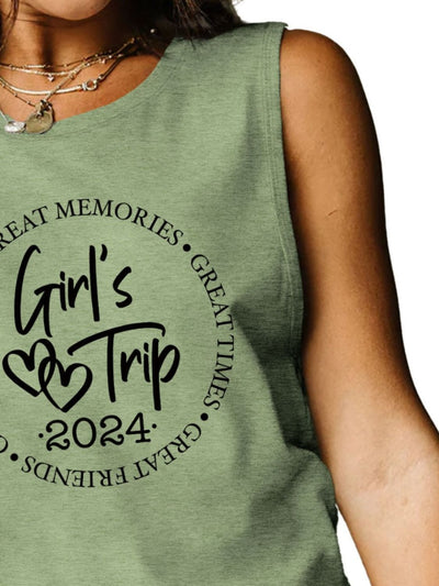 Explore More Collection - Letter Graphic Round Neck Tank