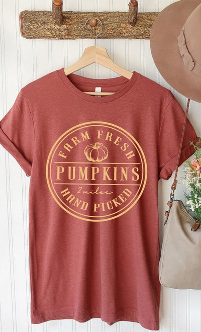 Explore More Collection - Farm Fresh Pumpkins Circle Graphic Tee