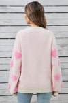 Explore More Collection - Angel Wings Heart Dropped Shoulder Long Sleeve Sweater