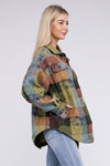 Explore More Collection - Loose Fit Buttoned Down Check Shirt Jacket