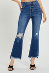 Explore More Collection - RISEN High Rise Distressed Crop Flare Jeans