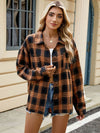 Explore More Collection - Plaid Collared Neck Long Sleeve Shirt