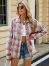 Explore More Collection - Plaid Collared Neck Long Sleeve Shirt