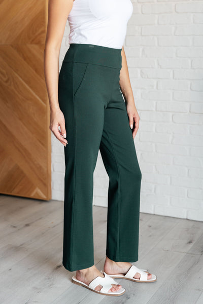 Explore More Collection - Magic Straight Pants in Hunter Green