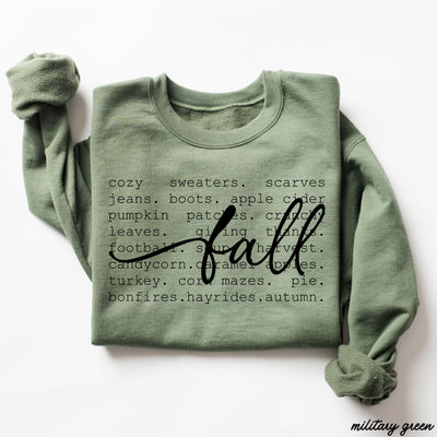 Fall Words Sweatshirt *5 Colors (S-3X)