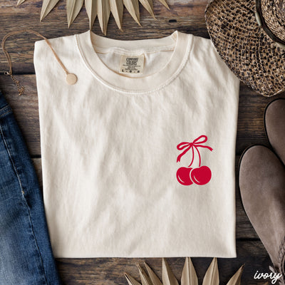 Pocket Cherry Coquette Tee *5 Colors (S-3X)